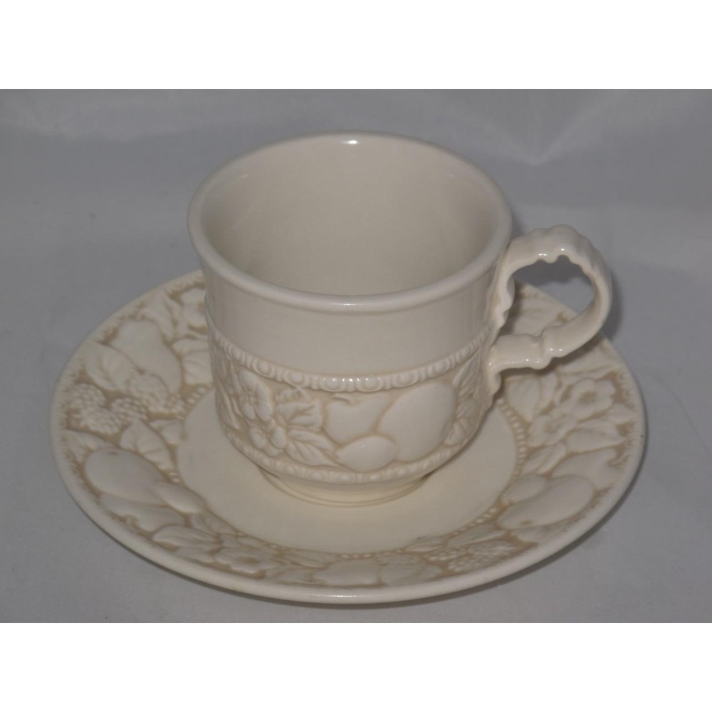 Metlox Vernon Antiqua‎ Teacup Cup & Saucer Set (s) Fruit Leaves Vintage
